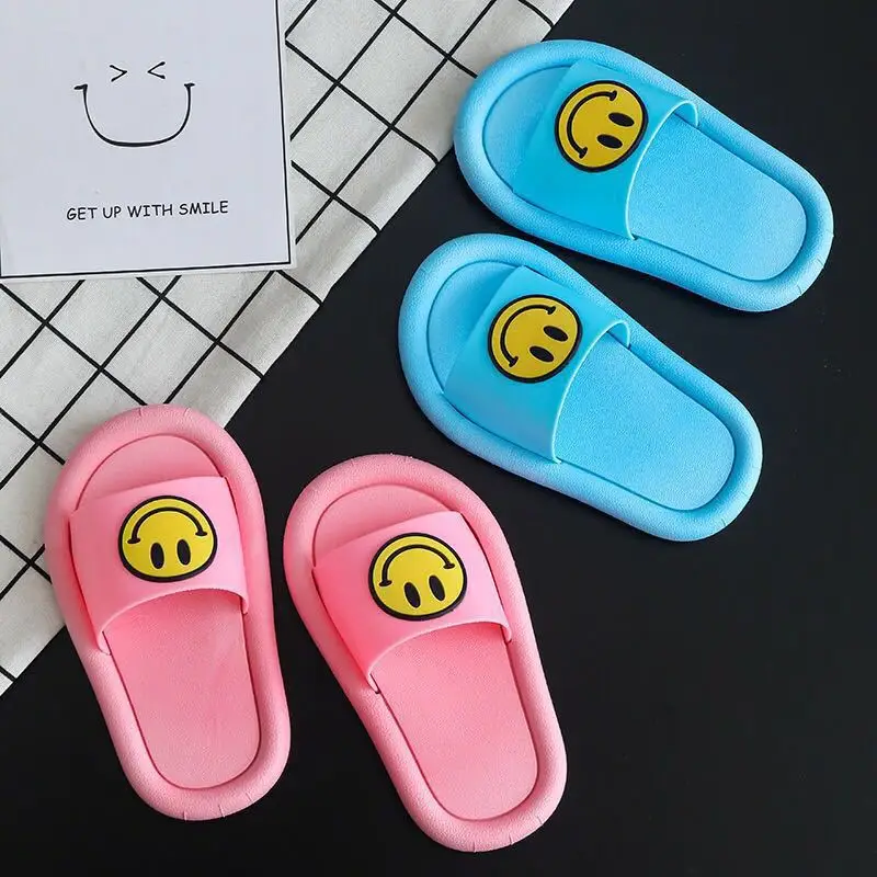 Smiley Face Slippers Waterproof Comfortable Non Slip Bathroom Slippers Breathable Pantoufle Happy Smile Slippers