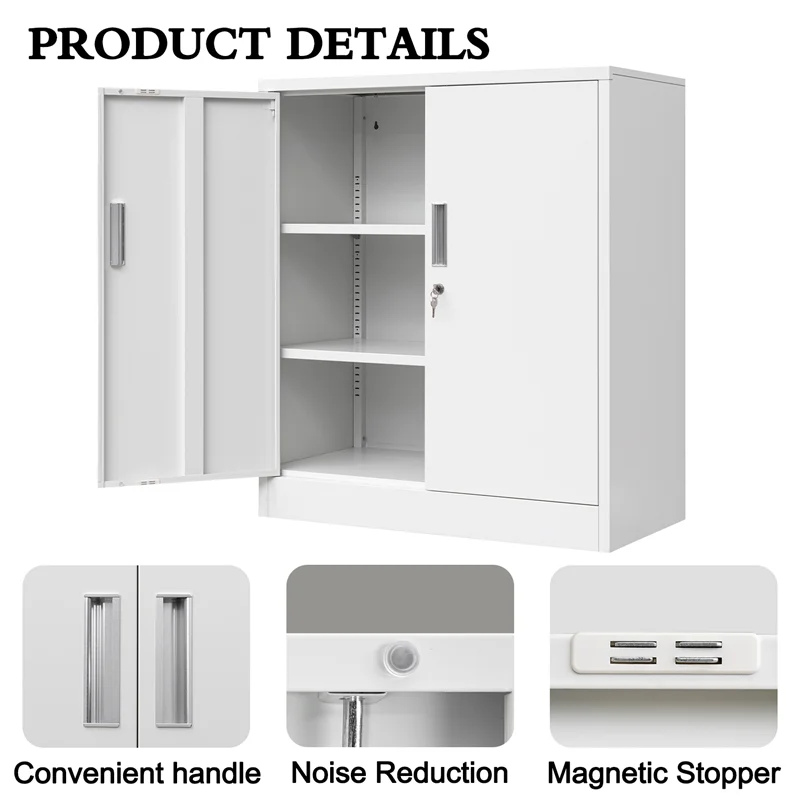 Office Furniture File Cabinet 2 Swing Door Steel Filing Half Height Small Office File Storage Cabinet