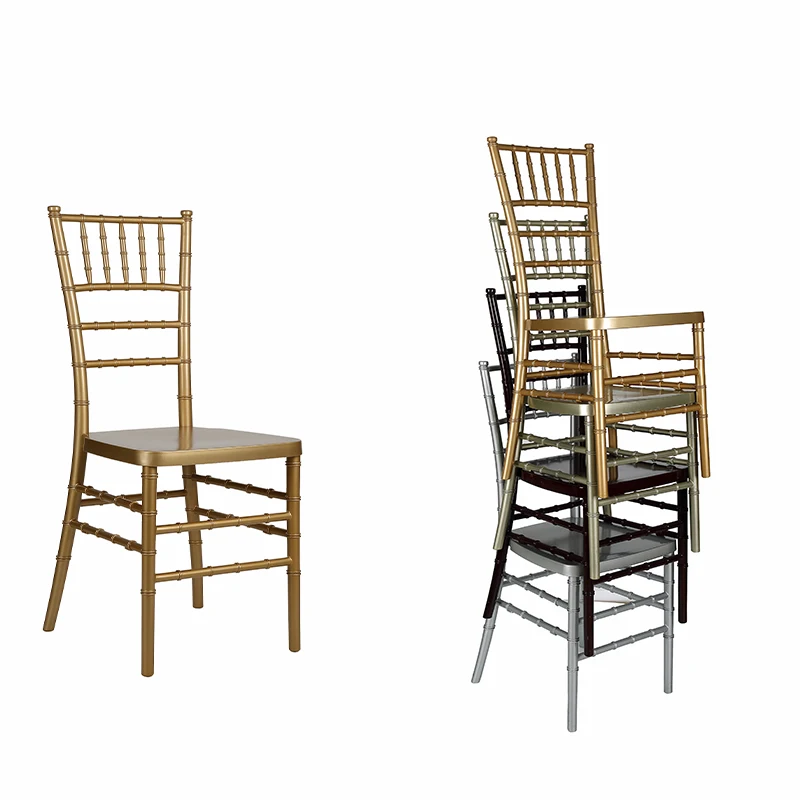Annual hot sale Stackable custom color wedding banquet hotel adults resin white chivari chairs