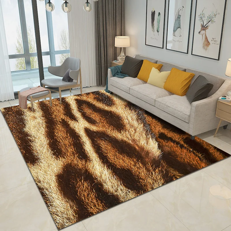 Traditional Custom carpets jacquard Anti Slip Large Living Room Printed 3D Carpet genuine cowhide rugs carpert living room