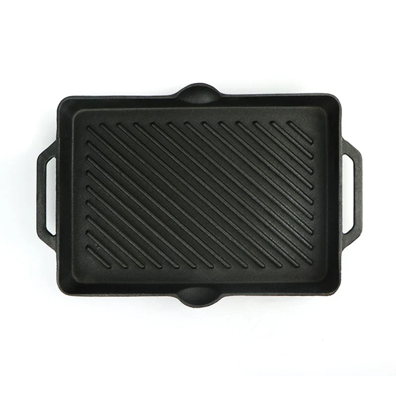 SJP100 Custom Restaurant Kitchen cast iron barbecue plate rectangle shape nonstick barbecue griddle plate