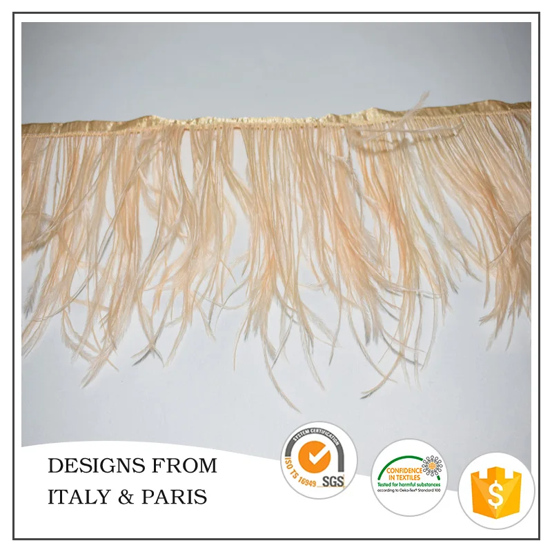 New 8-10cm ostrich feather lace trim for dancing dress