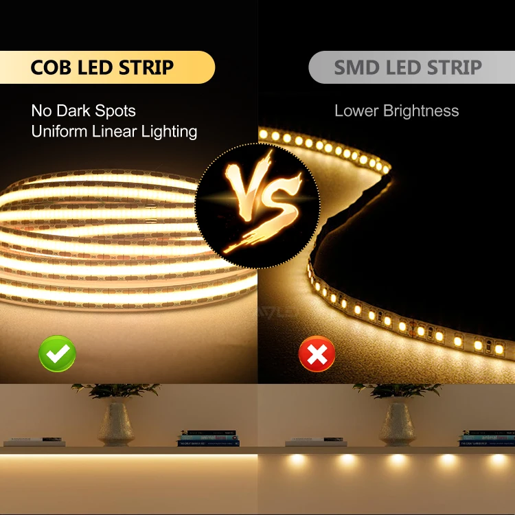 LED COB LED Strip Light 8mm Mini Cut Unit Flexible 12V 24V LED Neon Strip Color Flexible Tape for Home Decor