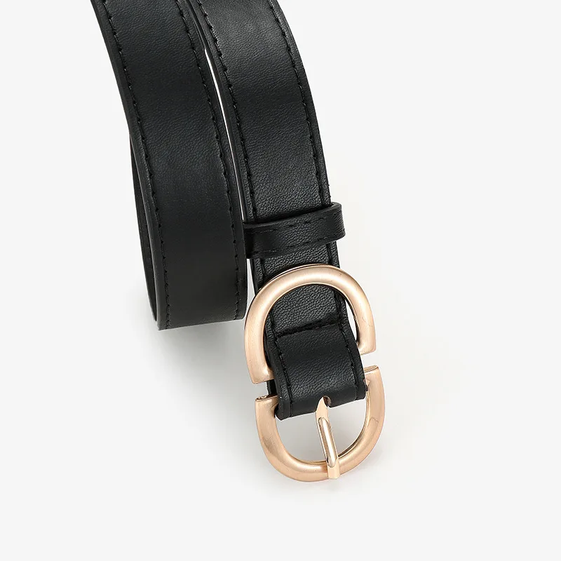 Spring Autumn Alloy Twist Double D Buckle Simple Decorative PU Belt for Suit,Coat