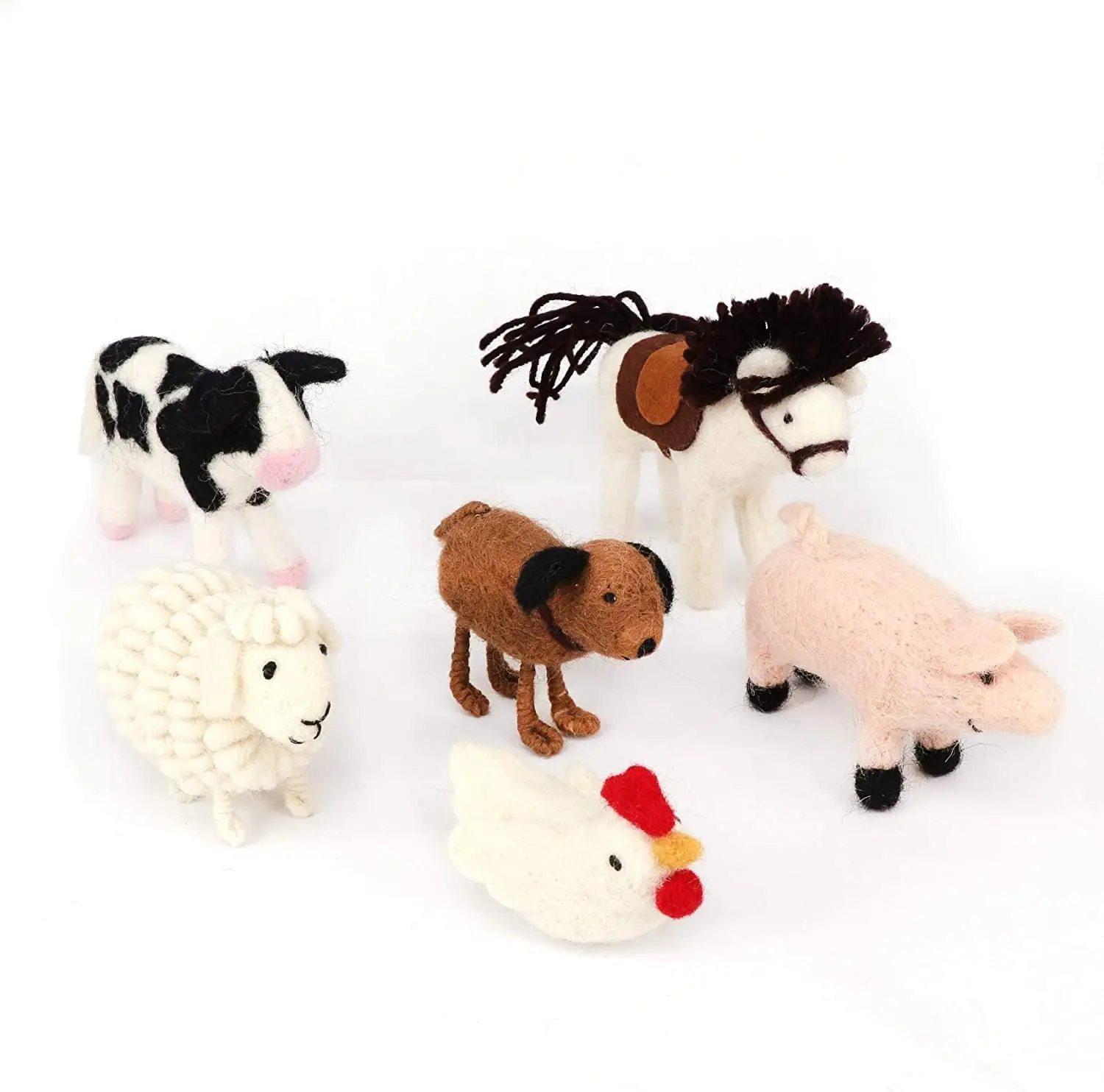 Handmade Needle Felt Animal Wool Felt Kit Animal Hanging  Toys Wool Felted Animals For Home Decoration