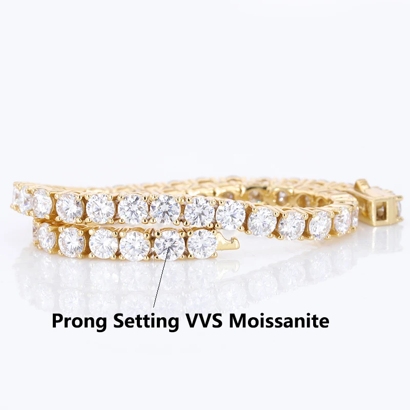 Ожерелье из стерлингового серебра S925 D VVS 3 мм 4 5 6 теннисная цепь с