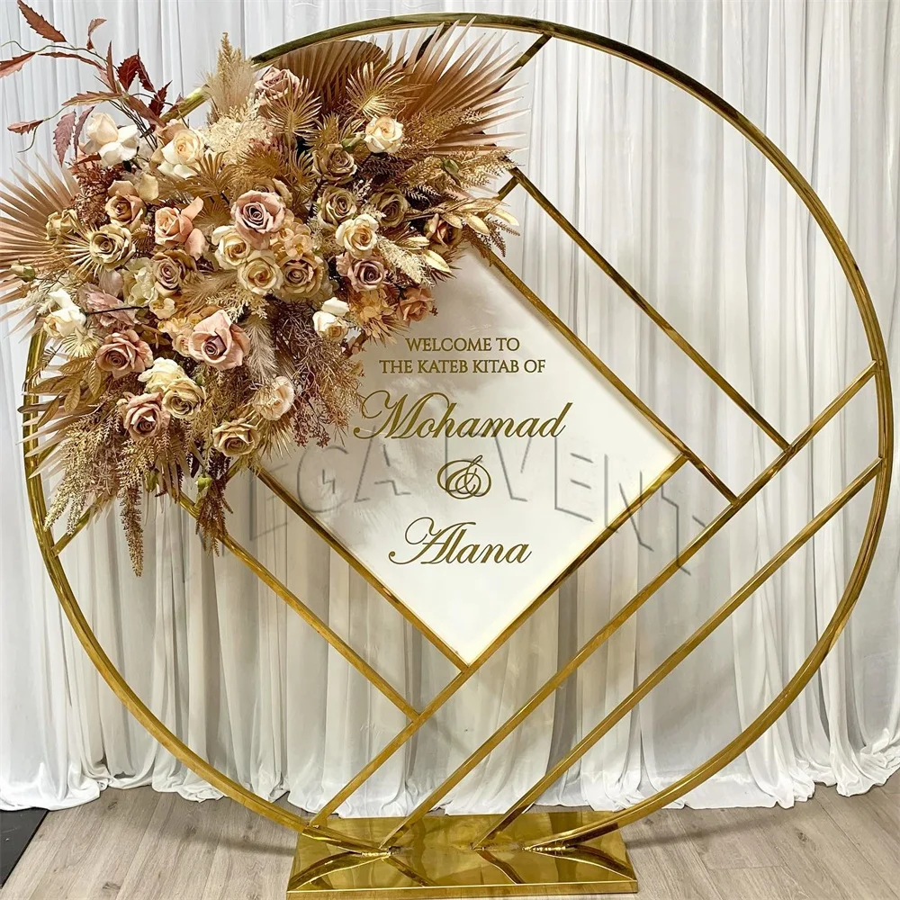 Customized party decoration stainless steel round backdrop stand Birthday party balloon display racks other wedding decorations