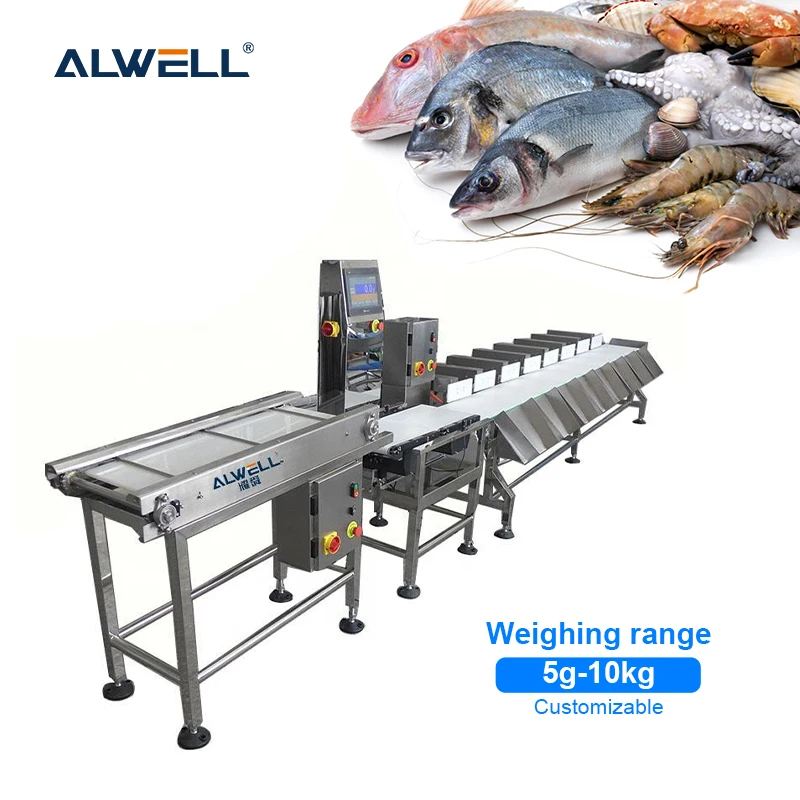 High precision shrimp sorting machine full automatic dynamic conveyor belt fish weight sorting machine