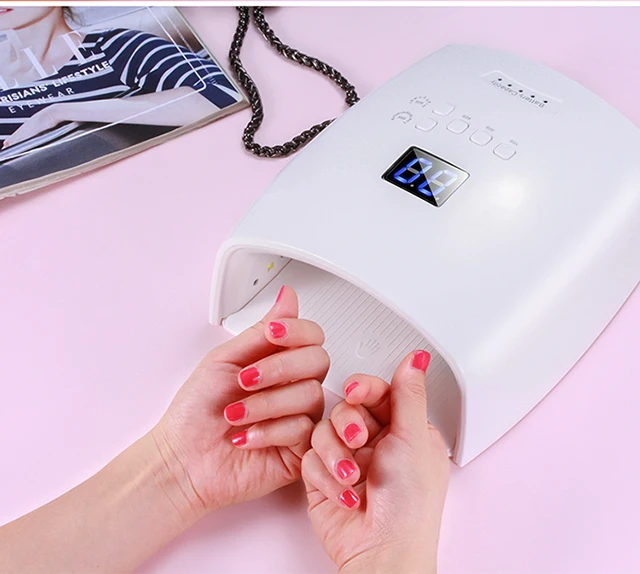 
RISESUN 2019 New Style Portable wireless Rechargeable Battery Powered Dryer 48w uv lamp led nail 