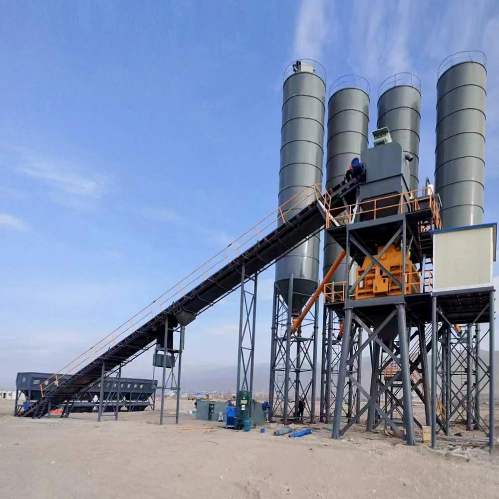 Factory price foundation-free concrete batching plant fully automatic Twin-shaft JS concrete mixer