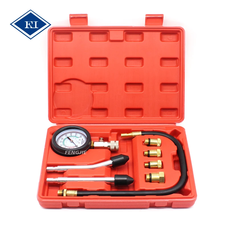 Cylinder Leakage Detector Hydraulic Fuel Pressure Tester Detector Engine Compression Gauges Tester Tool Kit
