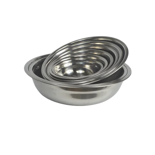 Multi-size kitchen stainless steel deep mixing bowl metal tableware soup bowl wholesale