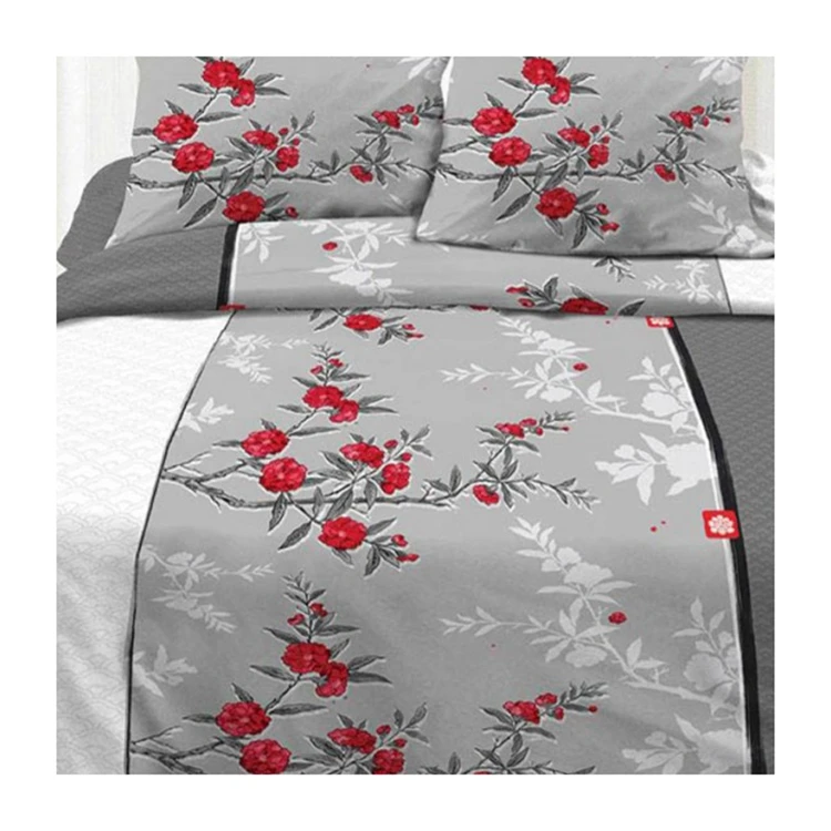Twill microfiber material disperse print flower poly bed sheet custom print your own fabric