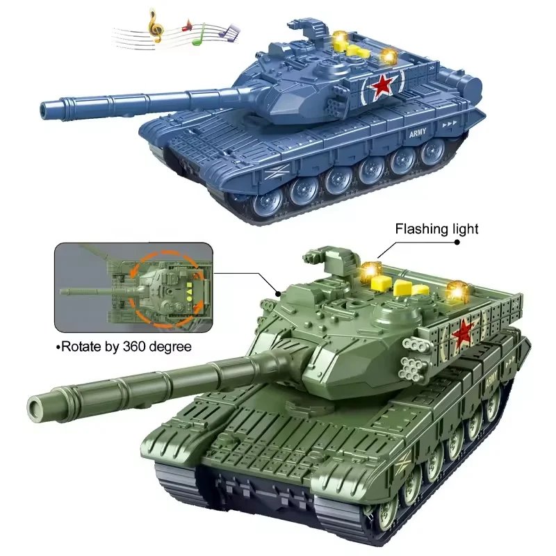 8 шт., игрушечный танк с легкой музыкой
