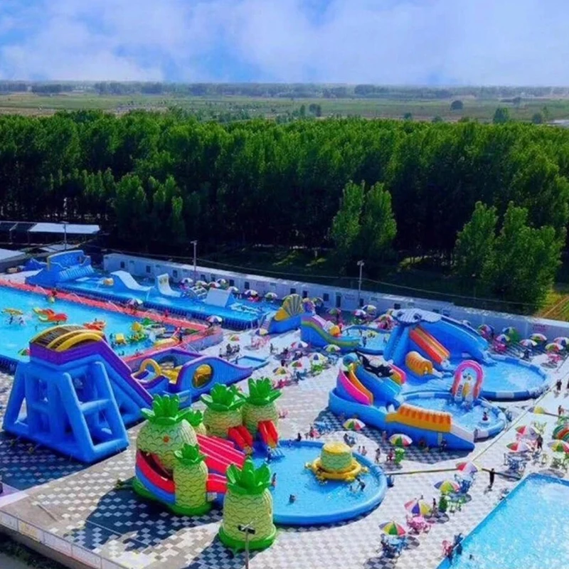 Outdoor Tropical Dinosaur Animal Theme Inflatable Amusement Water Park Game Kids