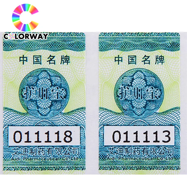 
Customized AntiCounterfeiting hot stamping ticket, warranty with Micro text sticker ticket 