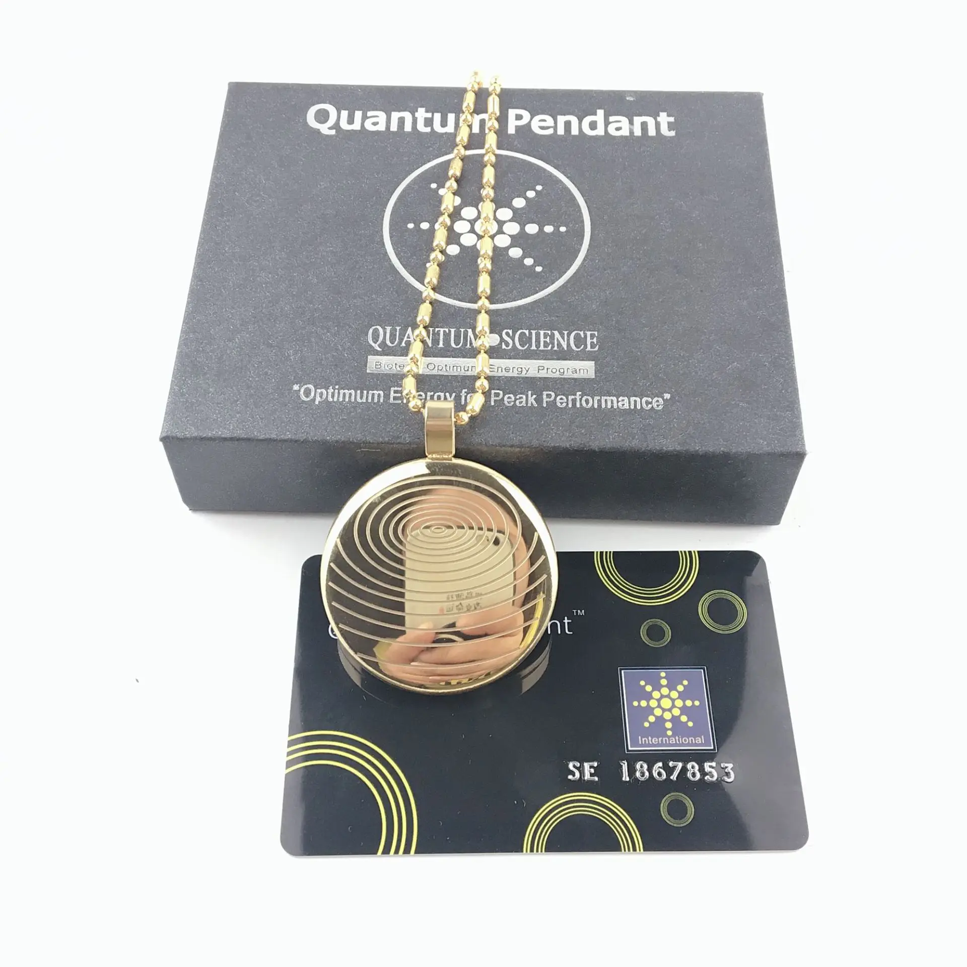 Wollet Classic Three-color Thread Quantum Satellite Gold Negative Ion Energy Pendant