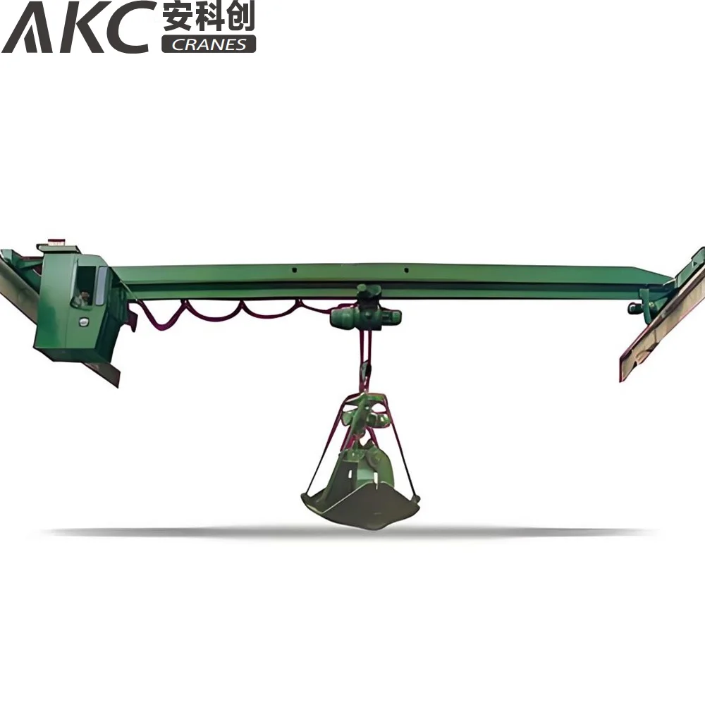 3ton 5ton 10ton 20ton LZ type mobile travelling Electric single girder grab bucket overhead crane price