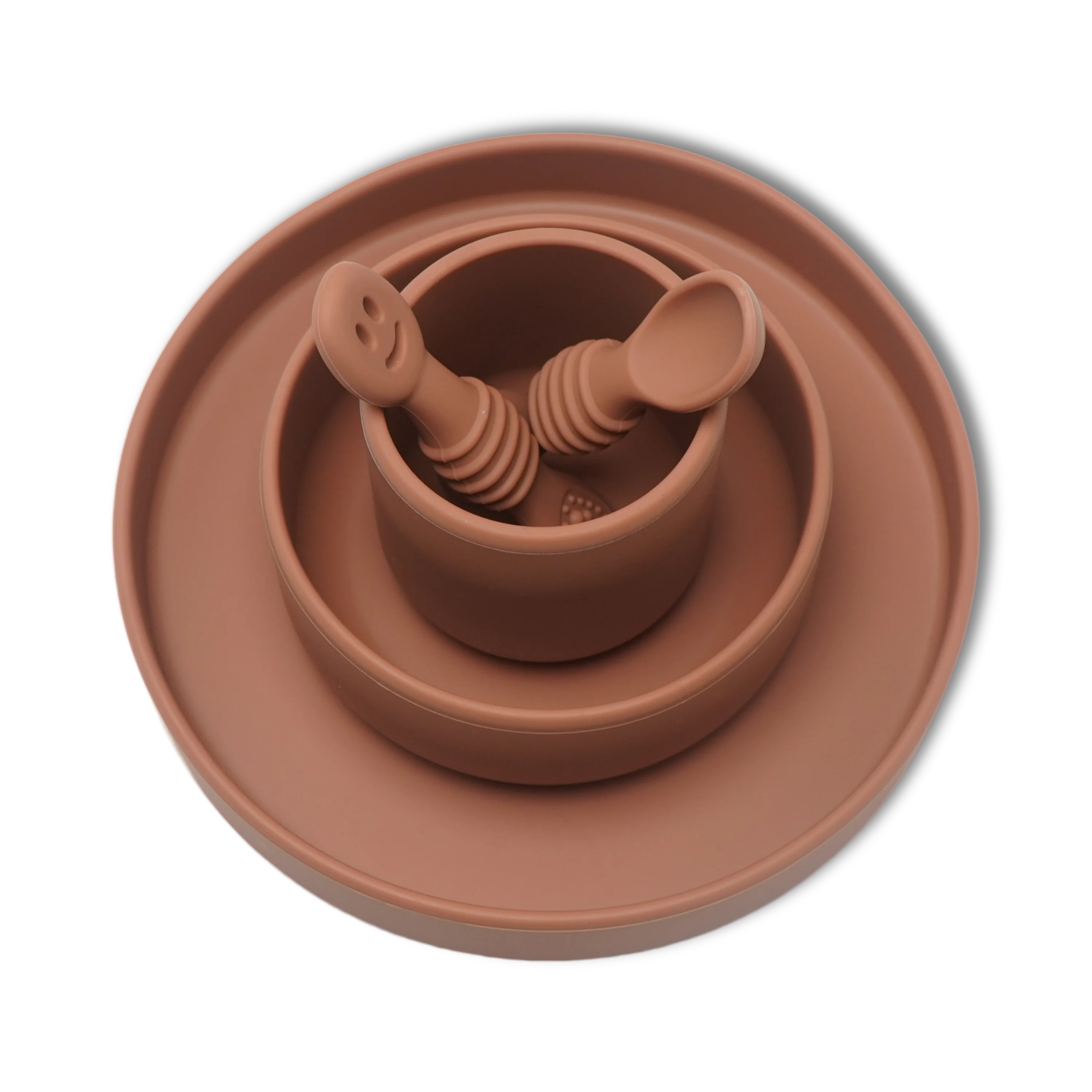 Baby Safety Products Non Toxic Food Grade Bpa Free Silicone Divider Kids Feeding Plate Bowl Set With Spoon