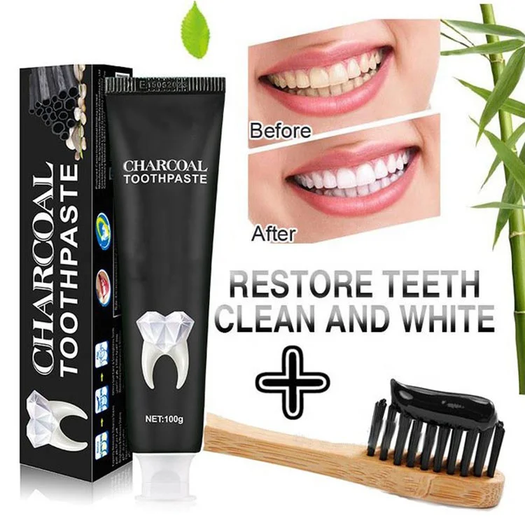 OEM/ODM Natural Black Toothpaste Teeth Whitening Activated Bamboo Charcoal Toothpaste