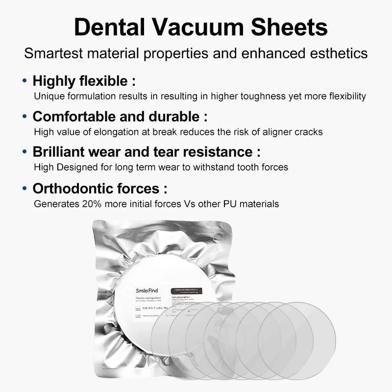Certified Orthodontic Dental Thermoform Sheet Clear Aligner Sheets Square Soft Hard Snap Veneer Material Mouth Guard Dental