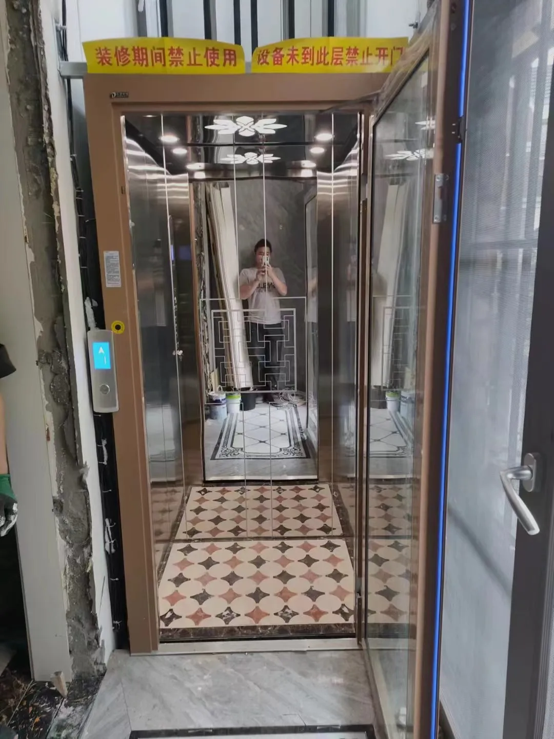 Steel Frame/Aluminum Alloy Home Elevator Lift Residential Elevator Modern Elevator