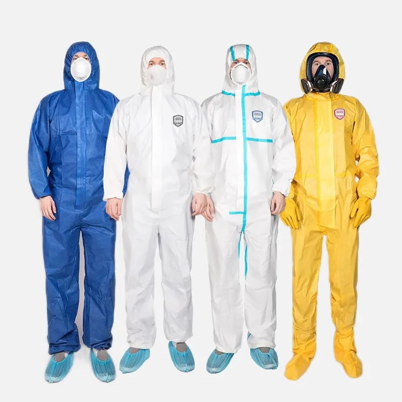 2024 Wholesale PPE Protective Clothing Type 5/6 Disposable Workwear Smock Coveralls EU US Size Protective Jumpsuits