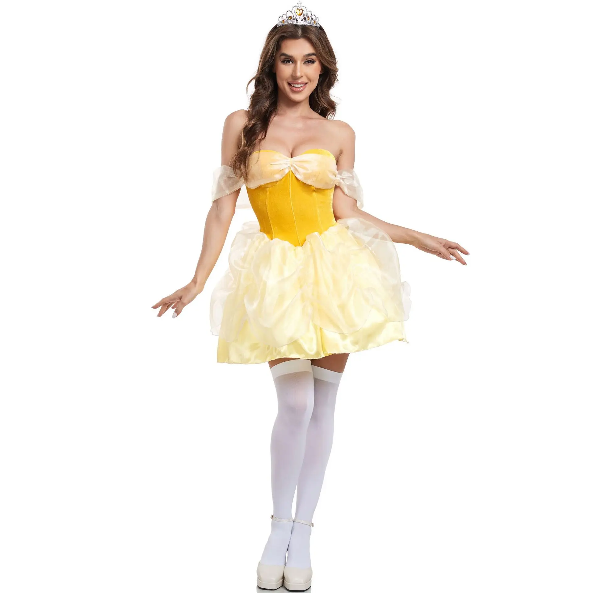 S-xl the Beast Belle Princess Dress Holiday Party Beauty Sexy Snow Halloween Costume