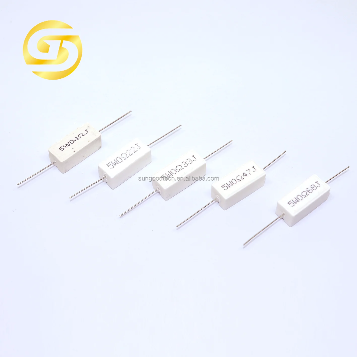 Cement Resistor 5W 220ohm 5W220RJ 5 watts 220R ceramic resistor axial type with leads