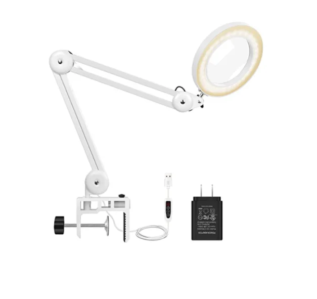 Portable Professional Floor Stand Cosmetic Beauty Facial 5X LED Magnifying Lamp with Magnifier light