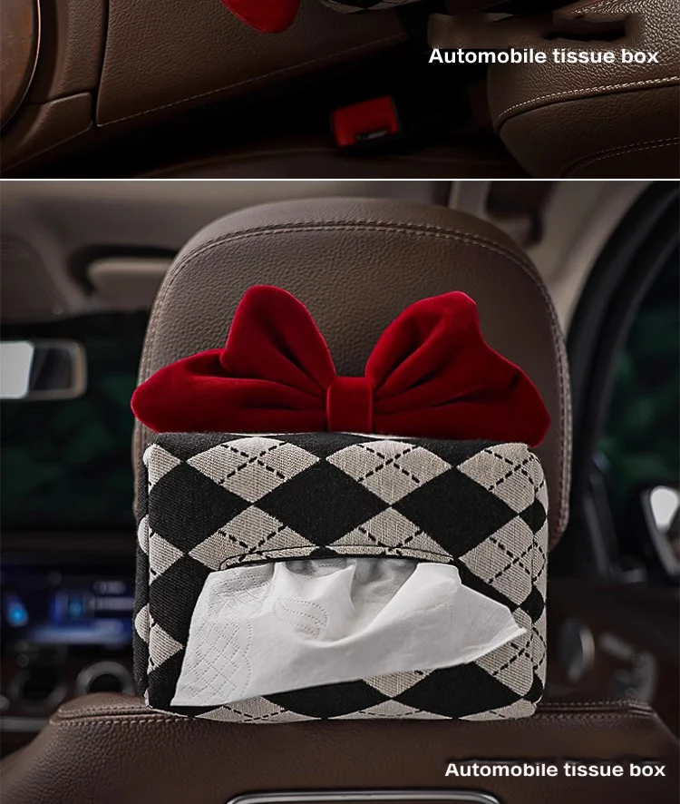 Customizable Logo Car Leather Tissue Box Hanging Car Seat Back Sunroof Visor Armrest Box Creative Paper Box Automotive Supplies