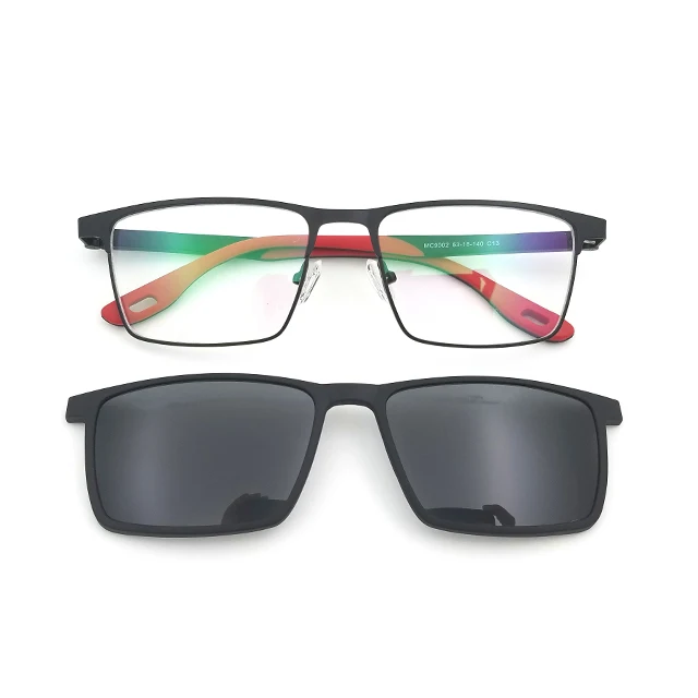 2023 new men women optical frame polarized lens magnetic clip on glasses metal sunglasses