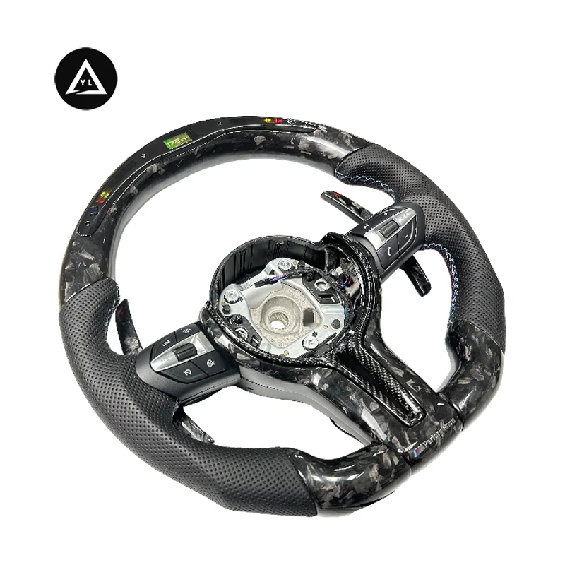 Factory customized materials M4 Fiber F82 Carbon Led Steering Wheel For Bmw Display oil temperature