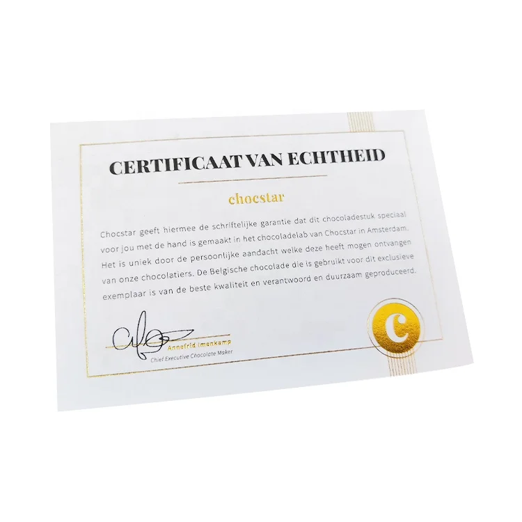 C-5 Luxury paper card custom printing gold foil logo certificate thank you cards gift paper card