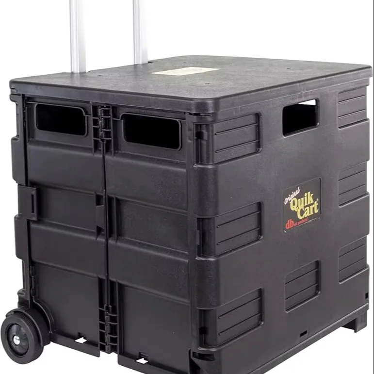 Collapsible Rolling Crate on Wheels for Teachers Tote Basket 80 lbs Capacity, Made from Heavy Duty Plastic Used as a Seat