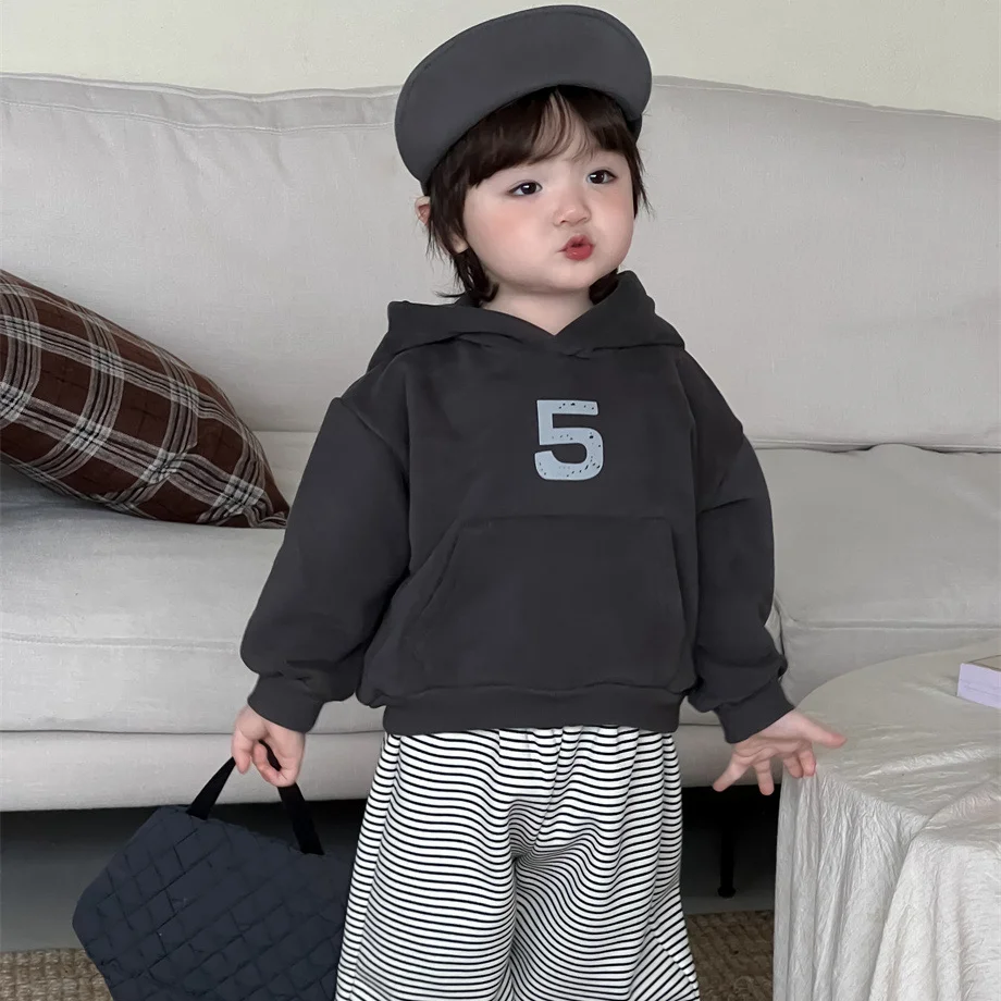 CL1004 2024 Kids Clothes Baby Autumn Winter Korean Baby Sweatshirt Boy Set