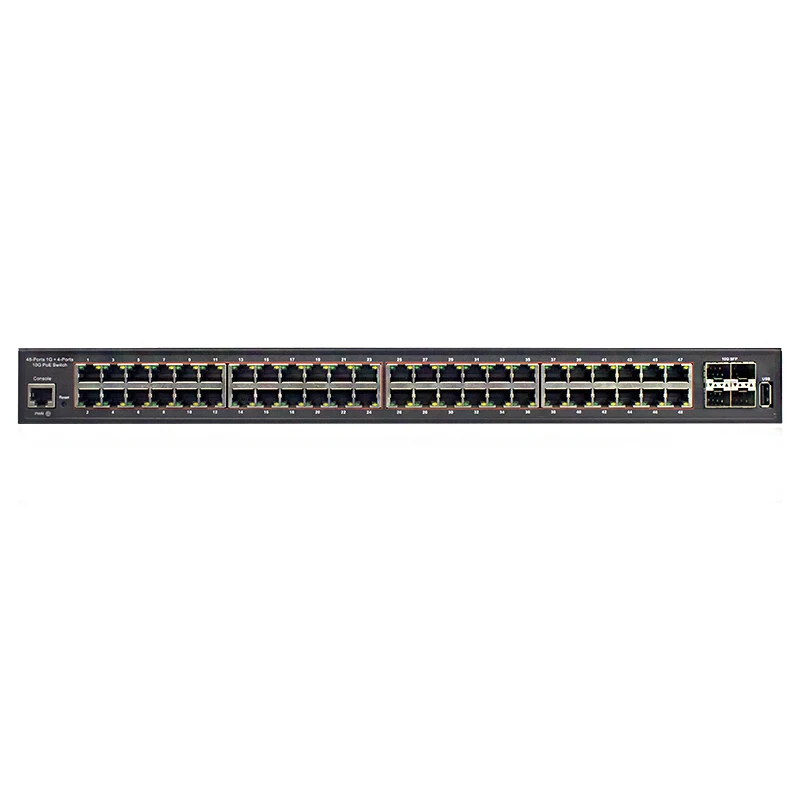 2023 New Item 800W Gigabit PoE Switch 48Ports + 4 10Gbps SFP Ports Managed Network Switch