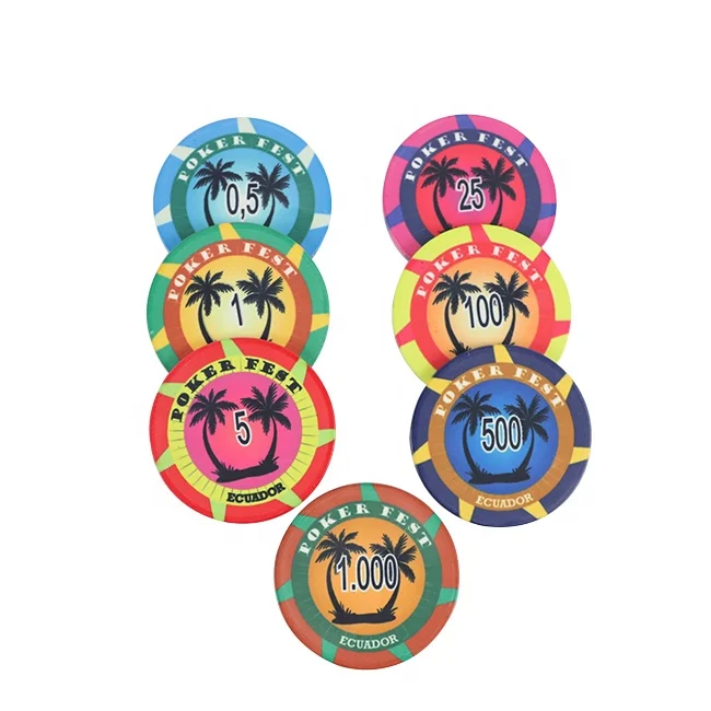 Any Design Can Coconut-tre Poker Chips With Custom Print Poker Chip Keramik Design of Chips Poker Ceramic for Casino Playing