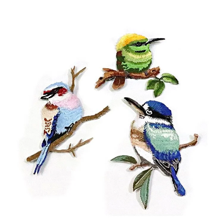 Wholesale Western Bird Embroidery Patches Fabric Shirt Sweatpants Logo Hat Iron on Patches for Badge