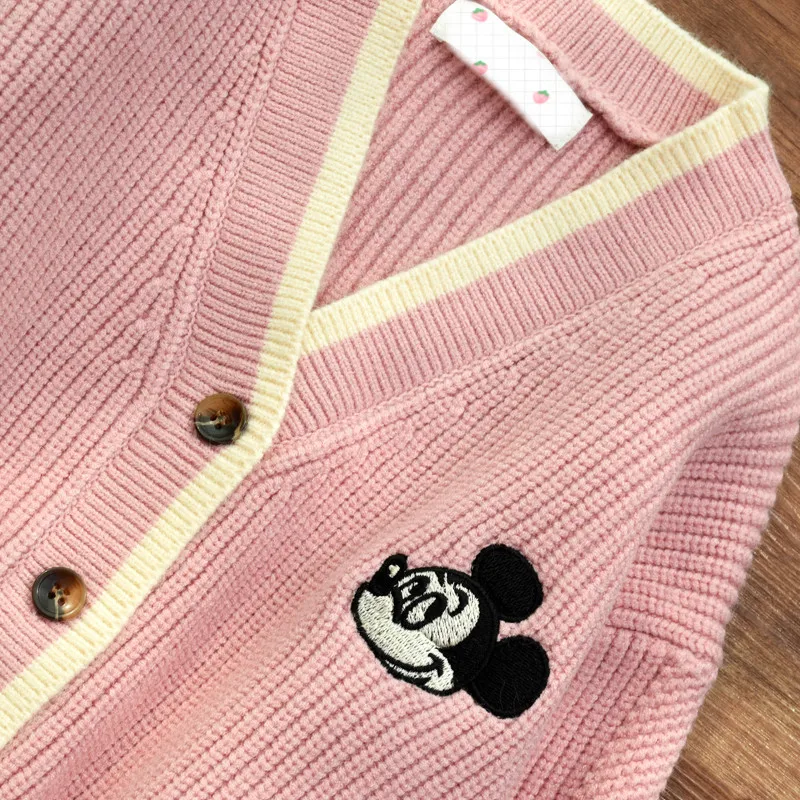 HUIFAN Kid Autumn Long Sleeve Knitwear Cotton 3-11 years Button Girl Knit Cardigan Sweater for Kids Children