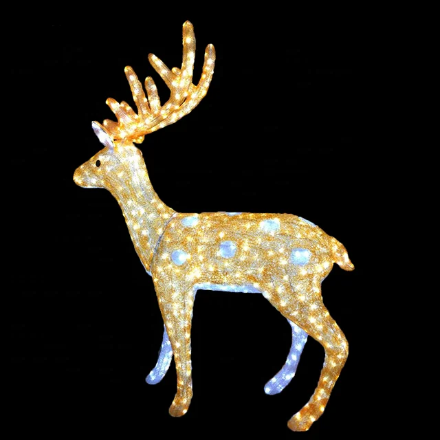 White Moose Deer LED Lights - 3D LED Motif Light for Deer with Animal Motif Design