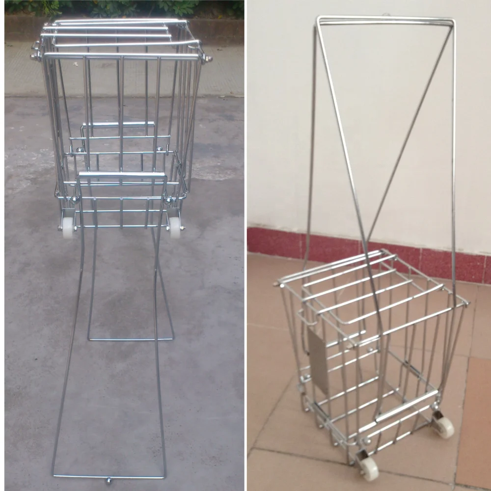 Professional Portable Metal Tennis Ball Trolley Collector Pickleball Hopper Cart for Easy Pickup Sports Usage