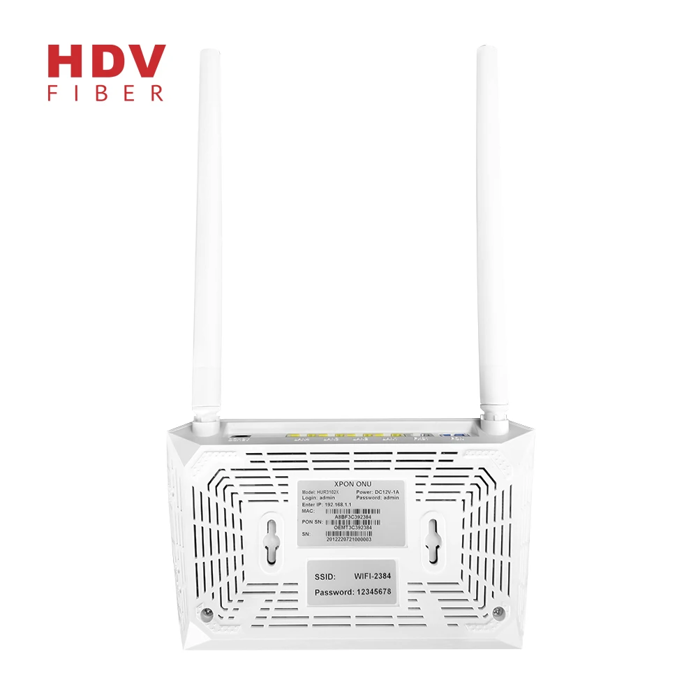 Shenzhen Manufacturer 1GE  3FE  1POTS  2.4G WIFI 2 Antenna FTTH FTTX Fiber Equipment  XPON GPON EPON moden onu