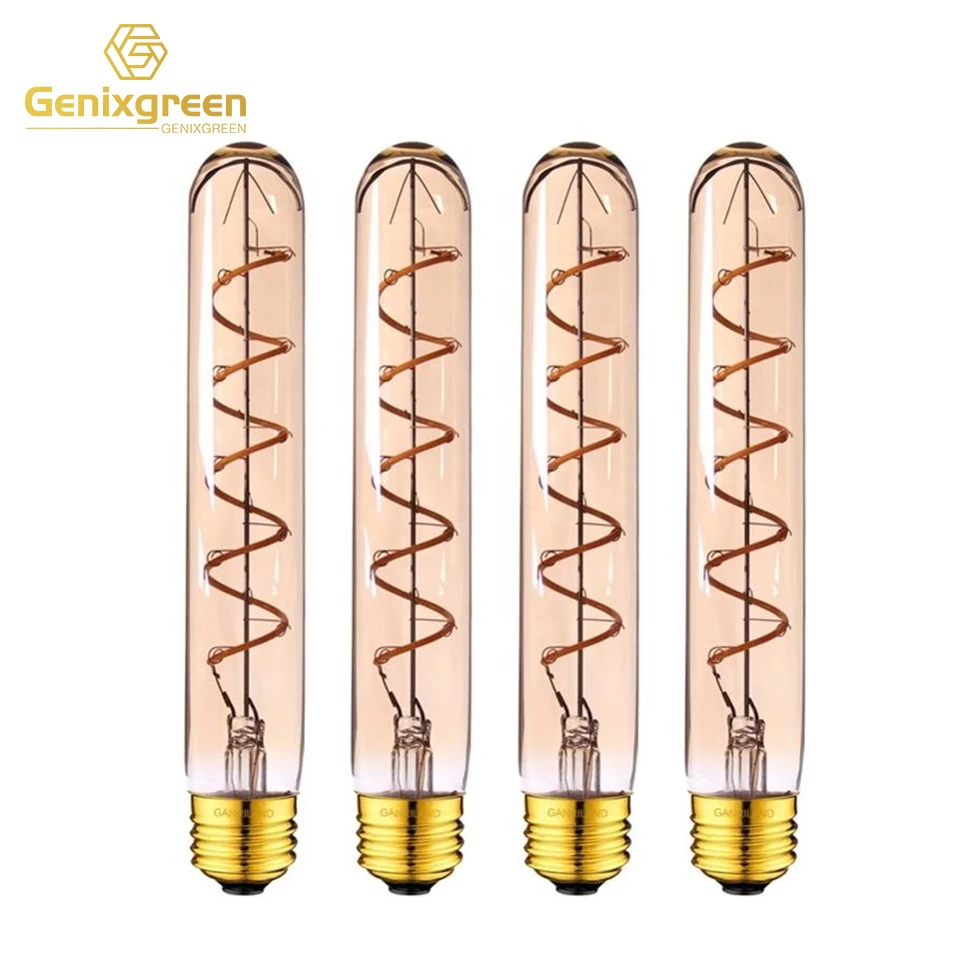 T185GS Chandelier Hanging Glass Pendant Lights Spiral Led Filament Retro Lamp For Home Vintage Genixgreen Vintage LED Bulb