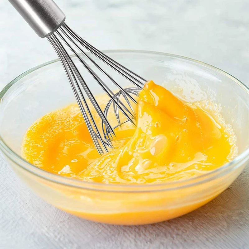 3pcs Stainless Steel Balloon Whisk Double Balloon Wire Whisk Blending Whisking Beating Stirring Egg Beater with inside Ball