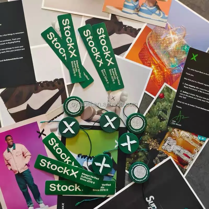 Stock x проверенный tagStock X Tag 2023 новейшие аксессуары для обуви с застежкой-молнией QR-код стикер обувная пряжка