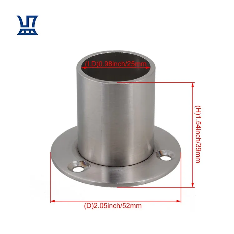 BQLZR Бесплатная доставка 4 шт. штанга для шкафа фланец штанга для одежды в супермаркете и высокой стопы фланец из нержавеющей стали труба фланец сиденье с фокусным расстоянием 25 мм