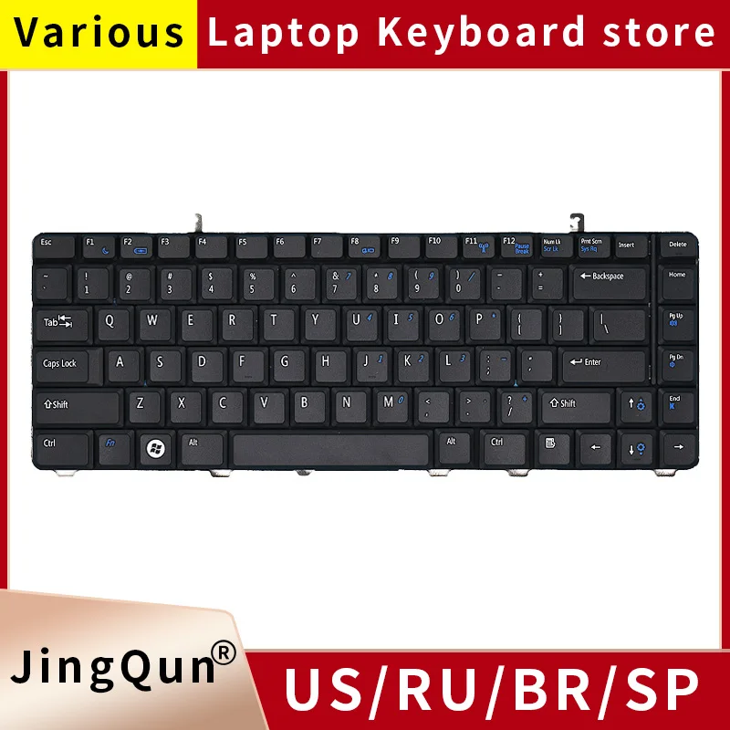 US RU/Russian Laptop Keyboard For Dell Vostro A840 A860 PP37L PP38L 1014 1015 1088 PV080925BS1 AEVM8U00210 NSK-DCK01 0R811H