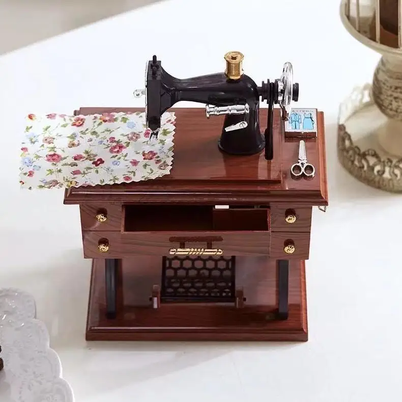 Musical Sewing Machine Music Box Vintage Look