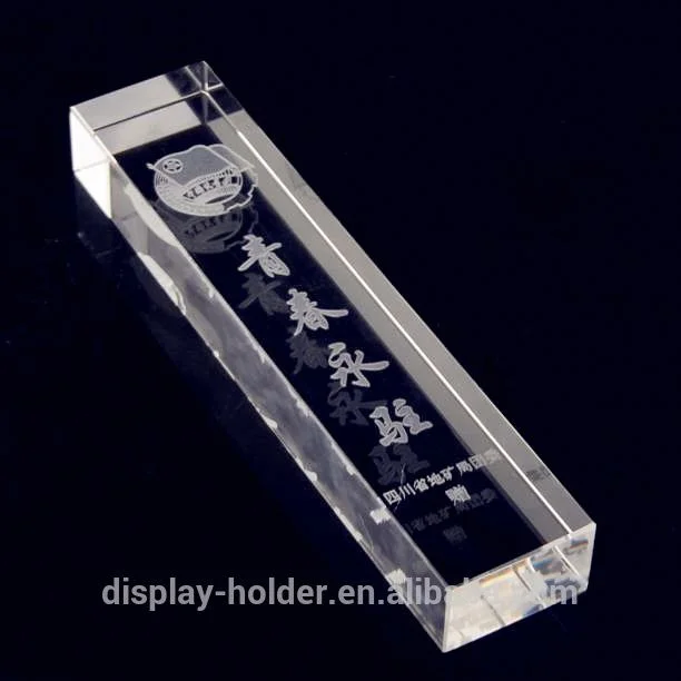 Popular Customised acrylic crystal paperweights wholesale with engraved logo